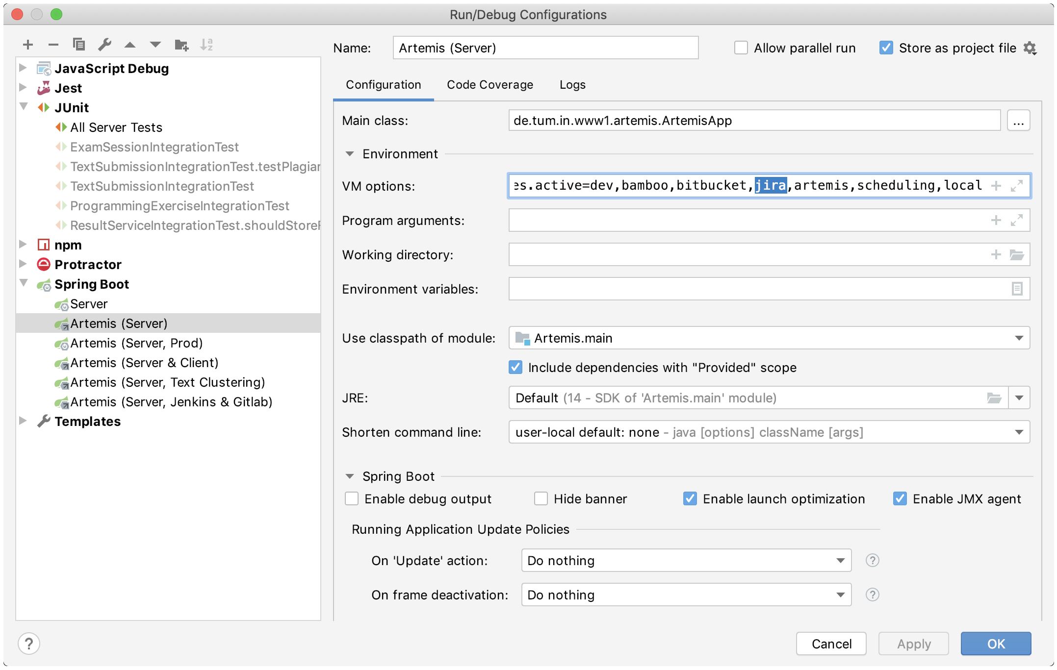 Removing the jira profile