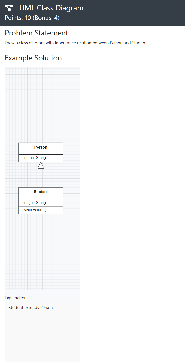 Example Solution for a Modeling Exercise