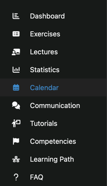 Calendar Tab in Course Overview Sidebar