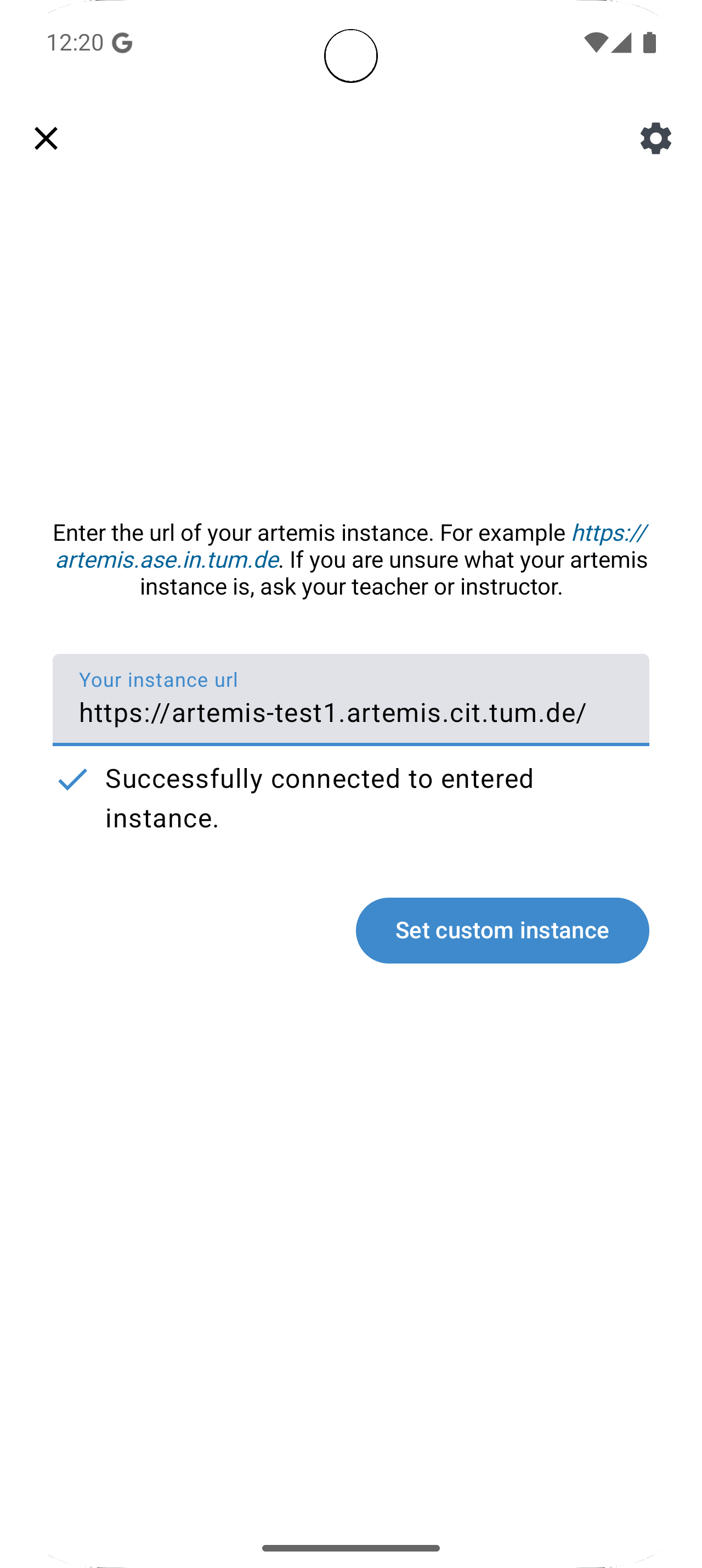 Custom server entered Android