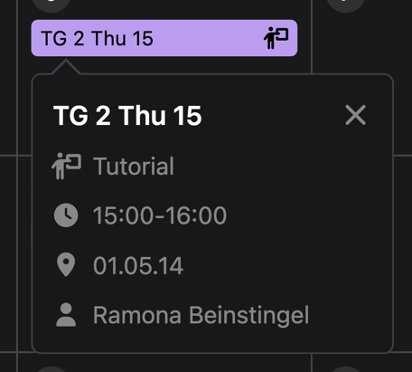 Event Details Popover
