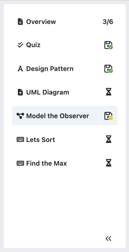 Exam Navigation Sidebar