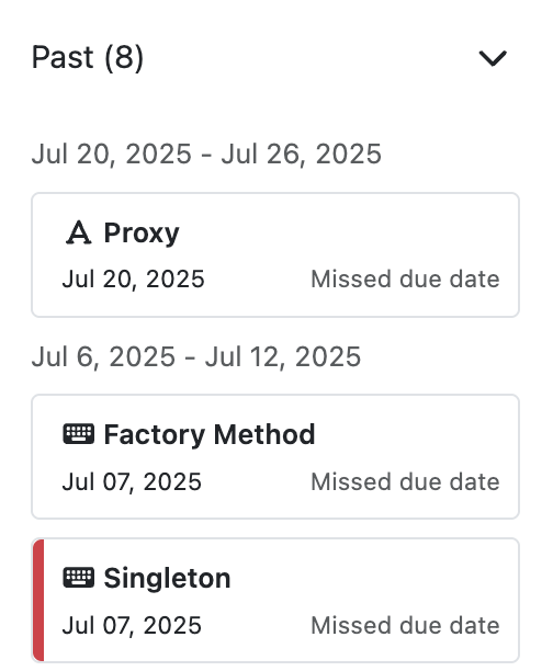 Exercise Overview Past