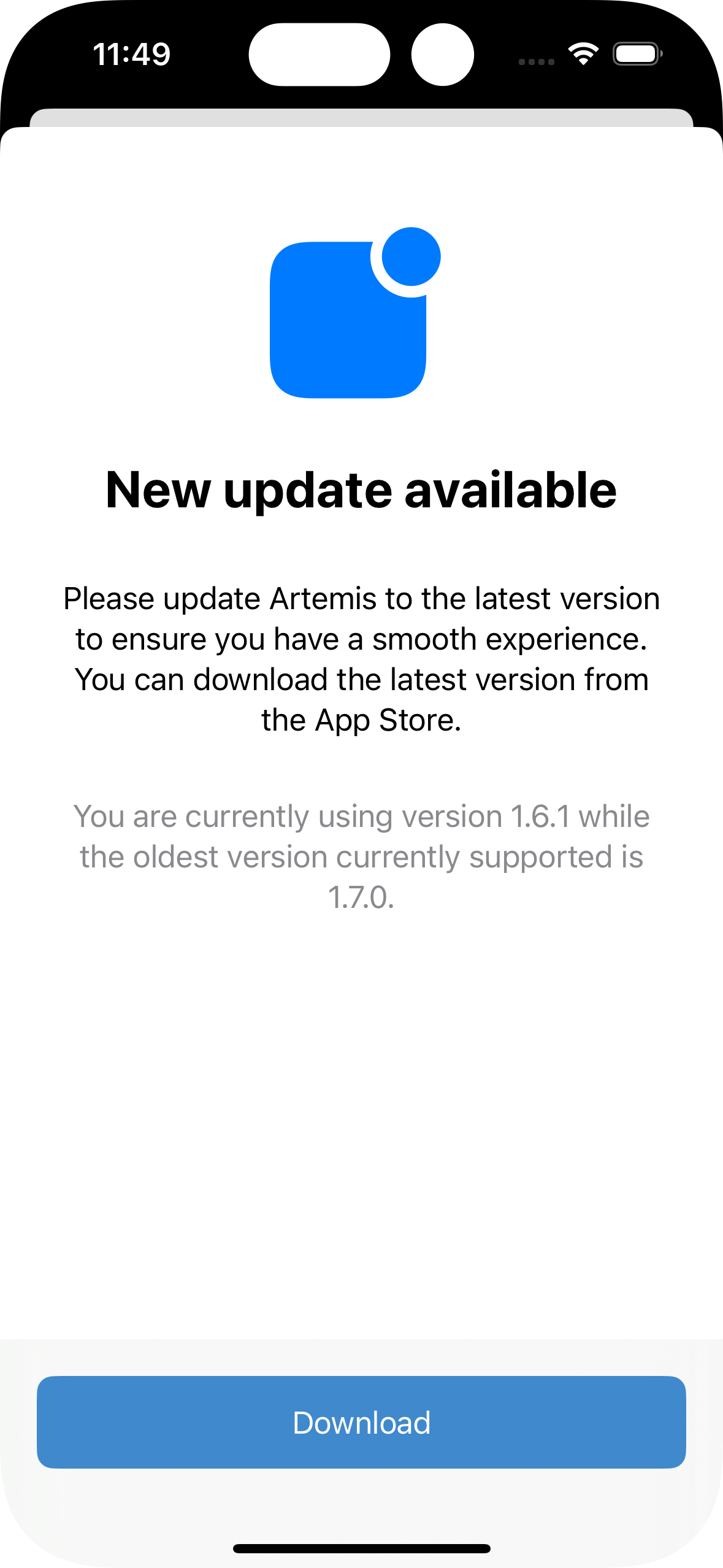 Force update iOS
