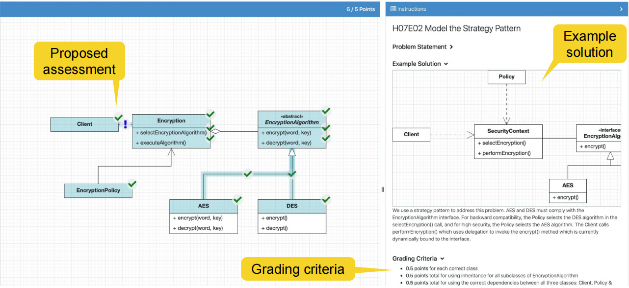 Grading Criteria in Assessment Interface