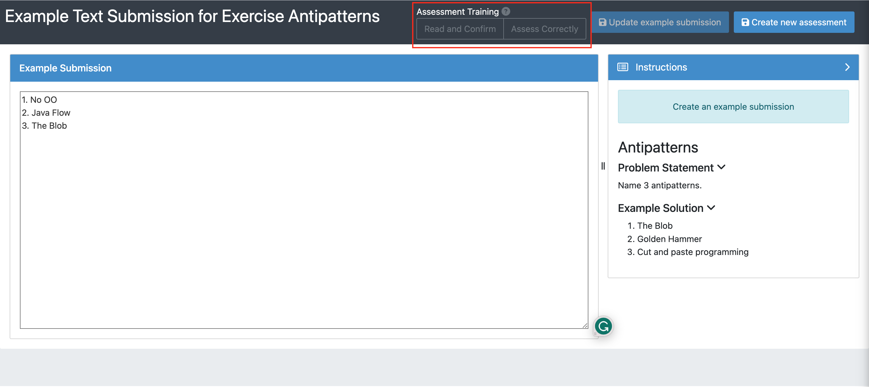 Example Submission Creation