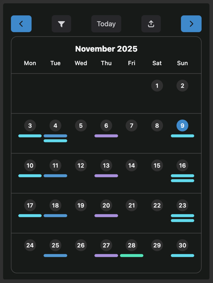 Month Presentation for Small Devices