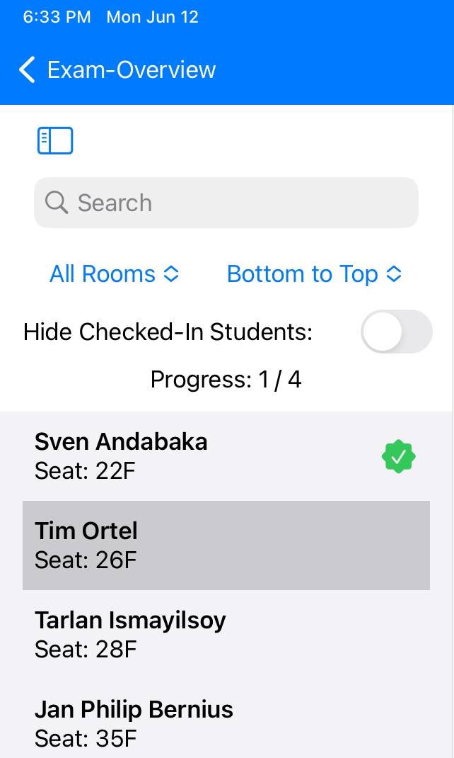 Student List View