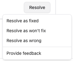 Resolve button options
