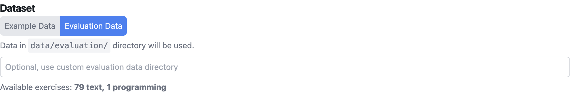 Evaluation Data Interface of the Athena Playground