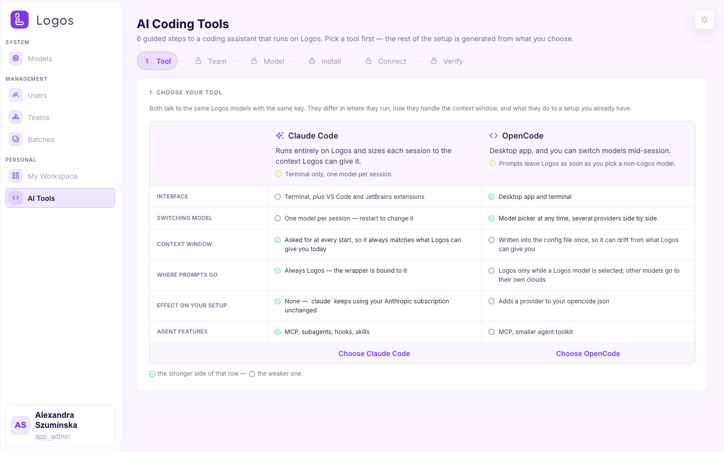 AI Tools — choose tool