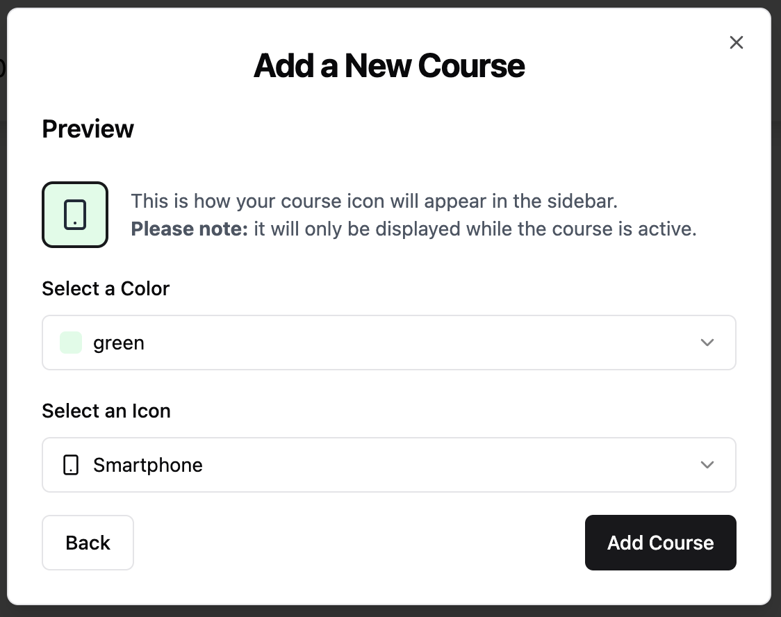 Course Appearance Settings