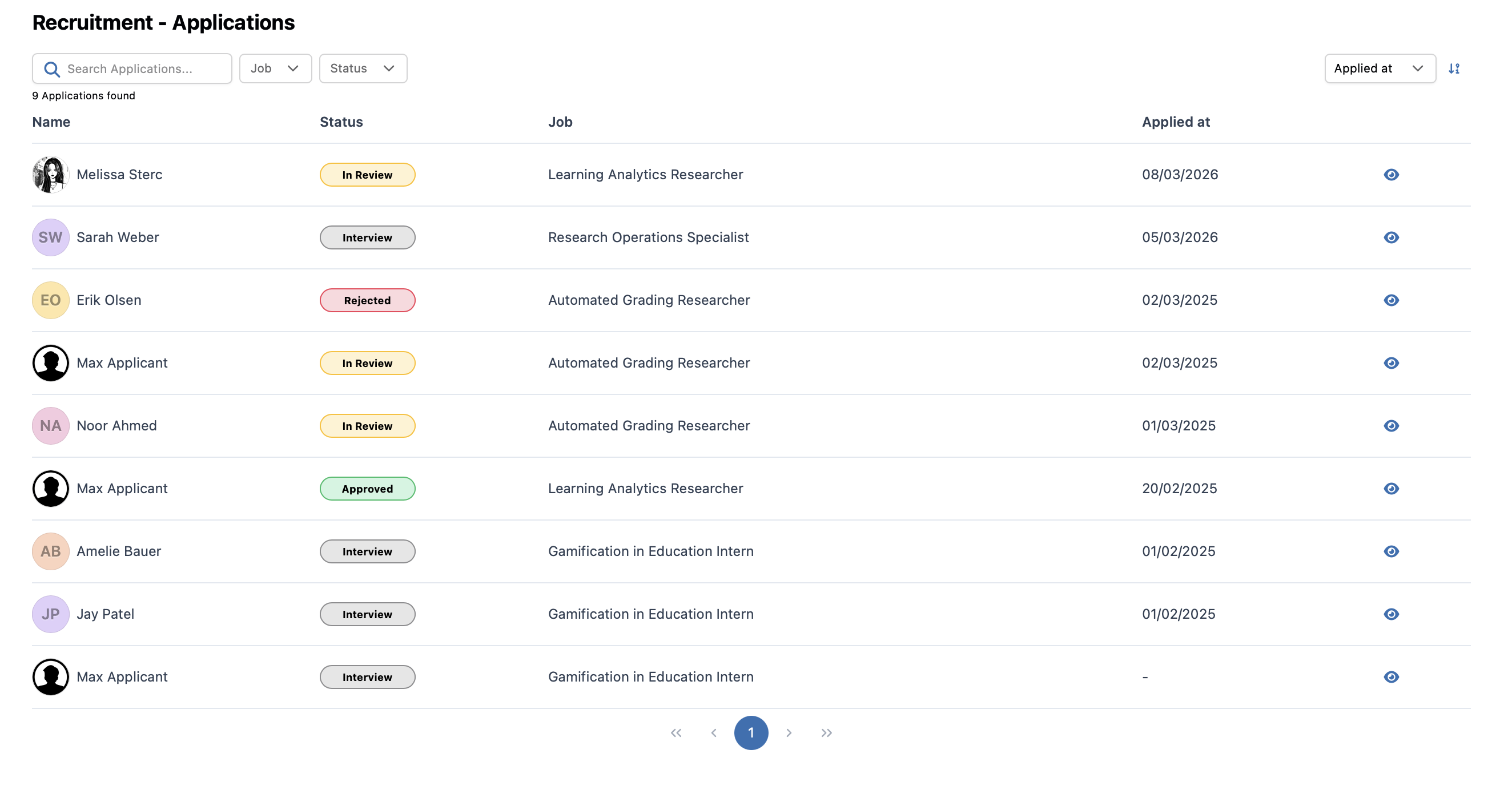Application Overview Page
