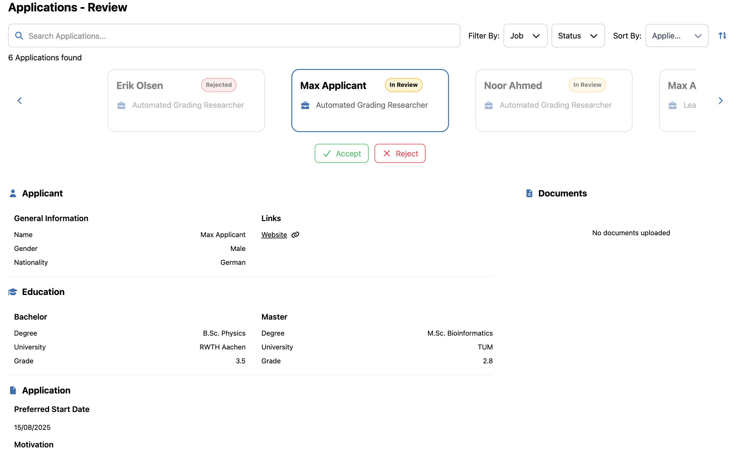 Application Review Page 1
