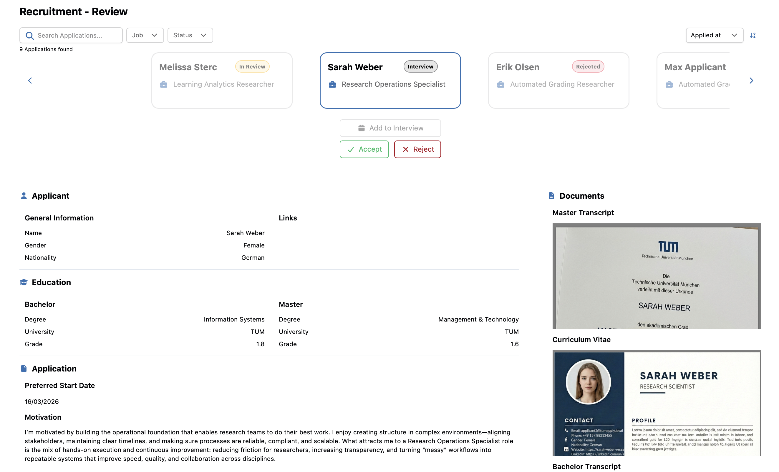 Application Review Page 1