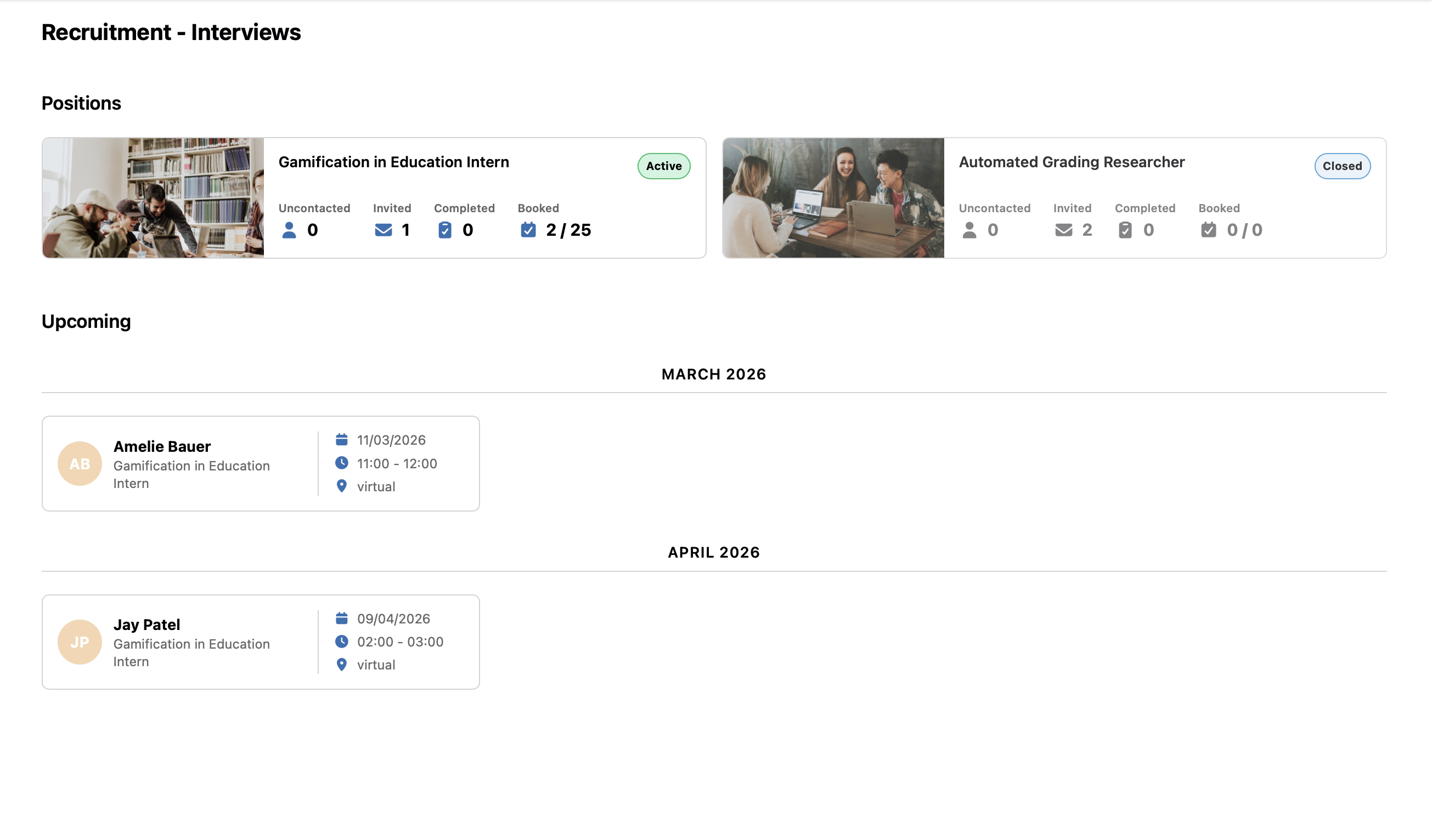 Interview Processes Dashboard
