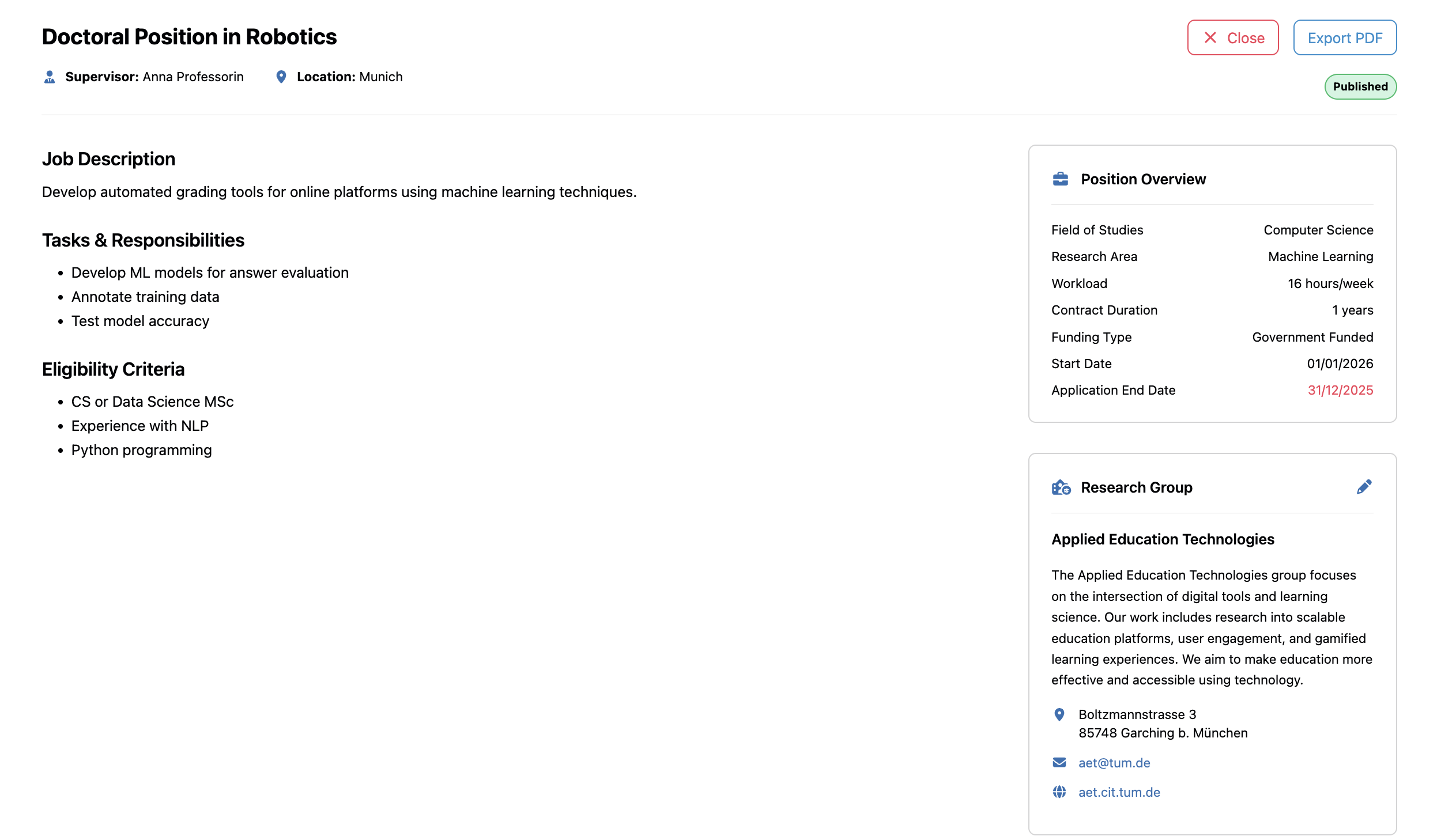 Job Details Page Professor 1
