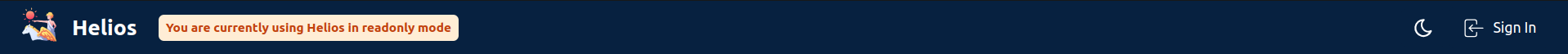 Screenshot of the Helios header